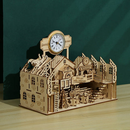 Santa Claus Factory 3D Wooden Puzzle Toys DIY Handmade Ornaments, Santa Claus Factory