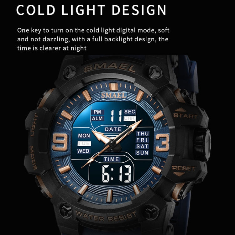 SMAEL 8049 Waterproof Sports Watch Men Multi-function Night Light Electronic Watch
