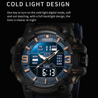 SMAEL 8049 Waterproof Sports Watch Men Multi-function Night Light Electronic Watch