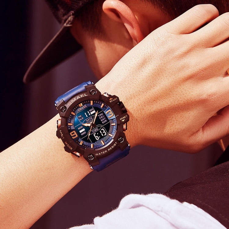 SMAEL 8049 Waterproof Sports Watch Men Multi-function Night Light Electronic Watch