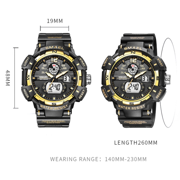 SMAEL 8045 Outdoor Waterproof Time Sports Luminous Dual Display Watch
