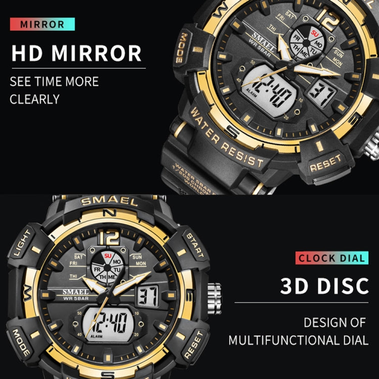 SMAEL 8045 Outdoor Waterproof Time Sports Luminous Dual Display Watch