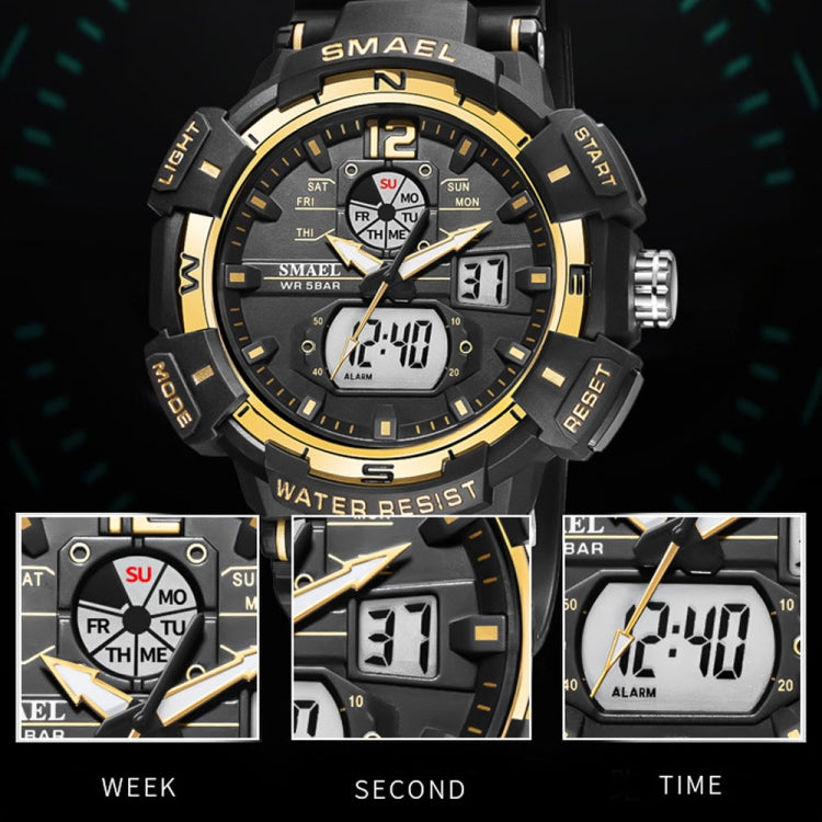 SMAEL 8045 Outdoor Waterproof Time Sports Luminous Dual Display Watch