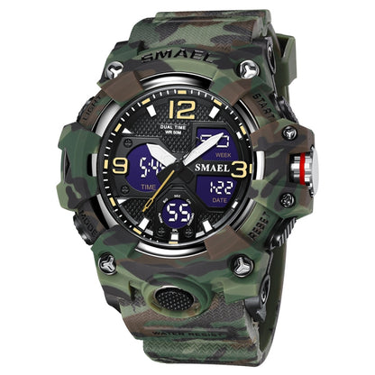 SMAEL 8008 Outdoor Waterproof Camouflage Sports Electronic Watch Luminous Multi-function Waist Watch, Camouflage Army Green, Camouflage White, Camouflage Black, Camouflage Gray, Camouflage Dark Green