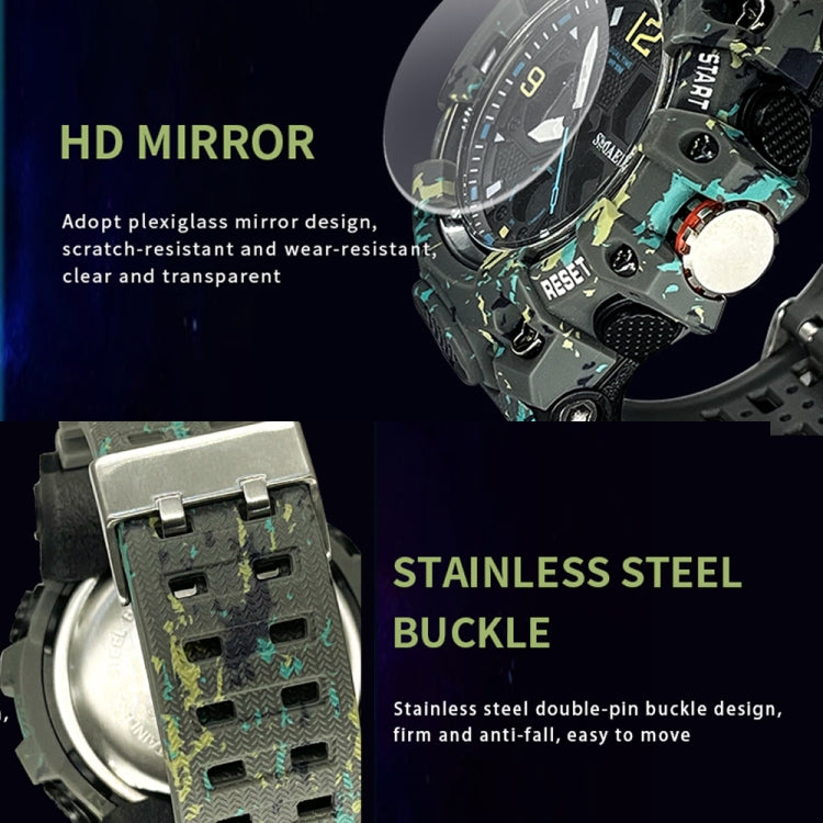 SMAEL 8008 Outdoor Waterproof Camouflage Sports Electronic Watch Luminous Multi-function Waist Watch, Camouflage Army Green, Camouflage White, Camouflage Black, Camouflage Gray, Camouflage Dark Green