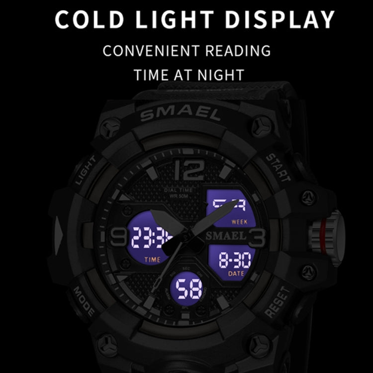 SMAEL 8008 Outdoor Sports Multifunctional Waterproof Luminous Men Watch, Red, Black, Orange, Fluorescent Green, Deep Blue, Grass Green, Black Gold, Rose Gold, Black Blue