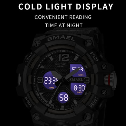 SMAEL 8008 Outdoor Sports Multifunctional Waterproof Luminous Men Watch, Red, Black, Orange, Fluorescent Green, Deep Blue, Grass Green, Black Gold, Rose Gold, Black Blue