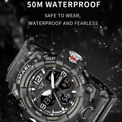 SMAEL 8008 Outdoor Sports Multifunctional Waterproof Luminous Men Watch, Red, Black, Orange, Fluorescent Green, Deep Blue, Grass Green, Black Gold, Rose Gold, Black Blue