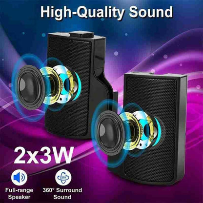Mini Clip-On USB Stereo Speaker Soundbar for Notebook Laptop PC Desktop Tablet, Mini Clip-On