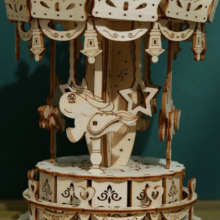 Carousel Horse 3D Wooden Puzzle Toys DIY Handmade Ornaments