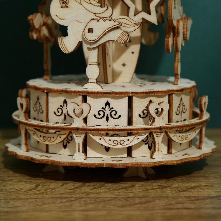 Carousel Horse 3D Wooden Puzzle Toys DIY Handmade Ornaments