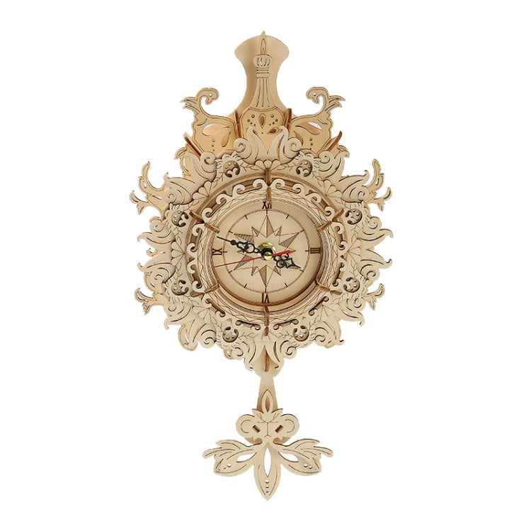 Retro Wall Clock 3D Wooden Puzzle Toys DIY Handmade Ornaments, Wall Clock