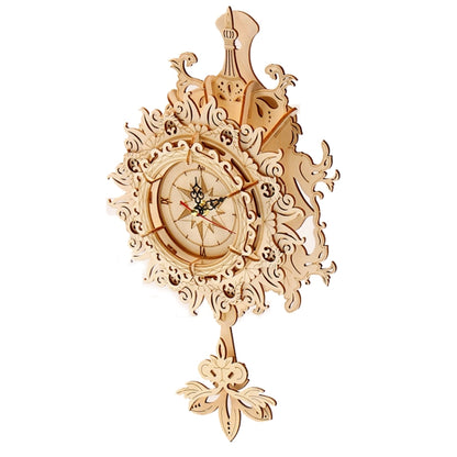 Retro Wall Clock 3D Wooden Puzzle Toys DIY Handmade Ornaments, Wall Clock