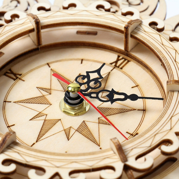 Retro Wall Clock 3D Wooden Puzzle Toys DIY Handmade Ornaments, Wall Clock