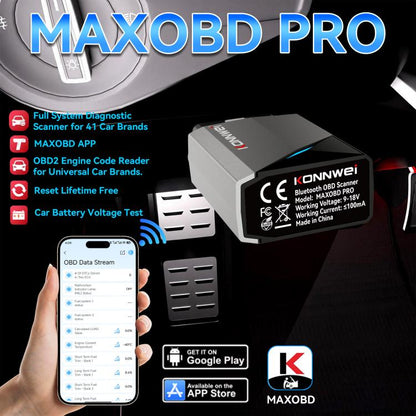 KONNWEI Full Car System Scanner OBD2 Diagnostic Tool Code Reader, MAXOBD PRO Gray, MAXOBD PRO Green, MAXOBD PRO Red, MAXOBD PRO Blue