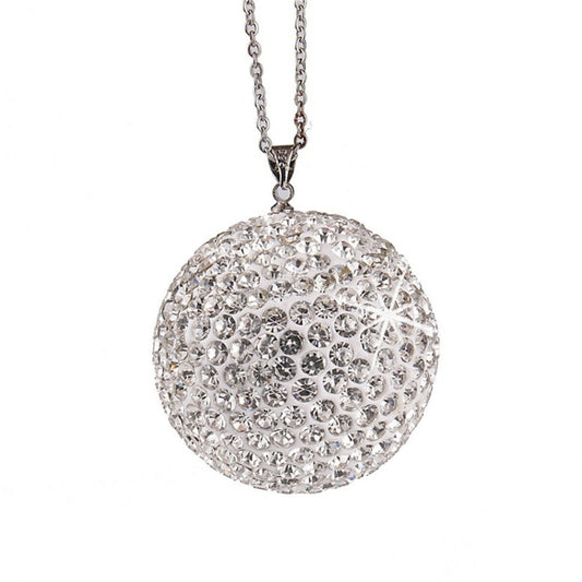Car Diamond Crystal Ball Rearview Mirror Decoration Pendant