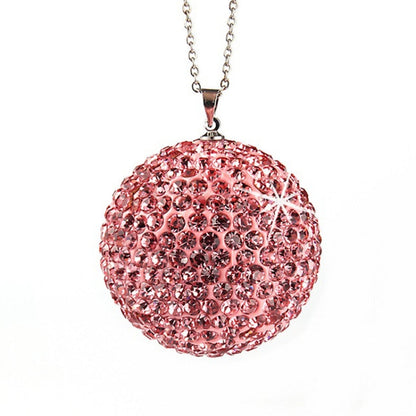 Car Diamond Crystal Ball Rearview Mirror Decoration Pendant