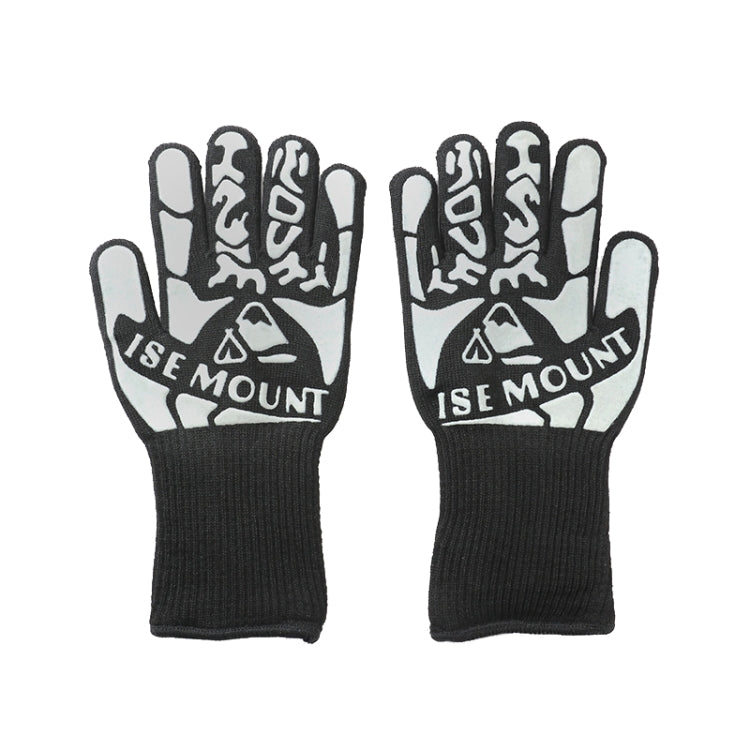 ISE MOUNT Outdoor Camping Heat Insulation Anti-scald Gloves BBQ Thicken Non-slip Gloves