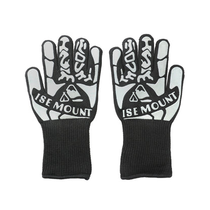 ISE MOUNT Outdoor Camping Heat Insulation Anti-scald Gloves BBQ Thicken Non-slip Gloves