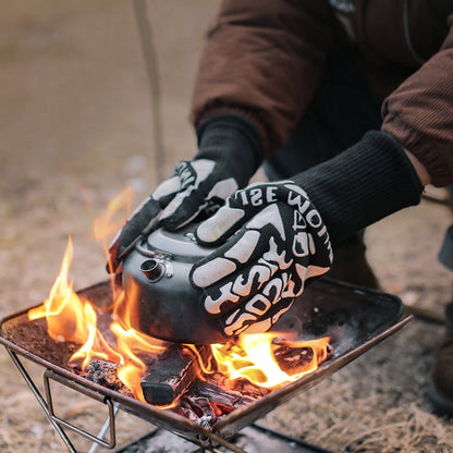 ISE MOUNT Outdoor Camping Heat Insulation Anti-scald Gloves BBQ Thicken Non-slip Gloves