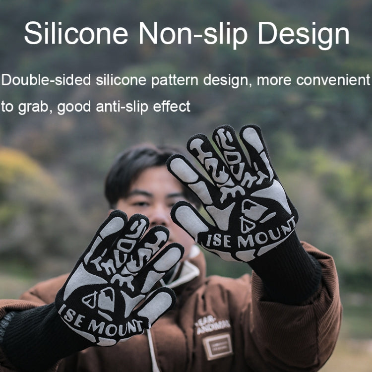 ISE MOUNT Outdoor Camping Heat Insulation Anti-scald Gloves BBQ Thicken Non-slip Gloves