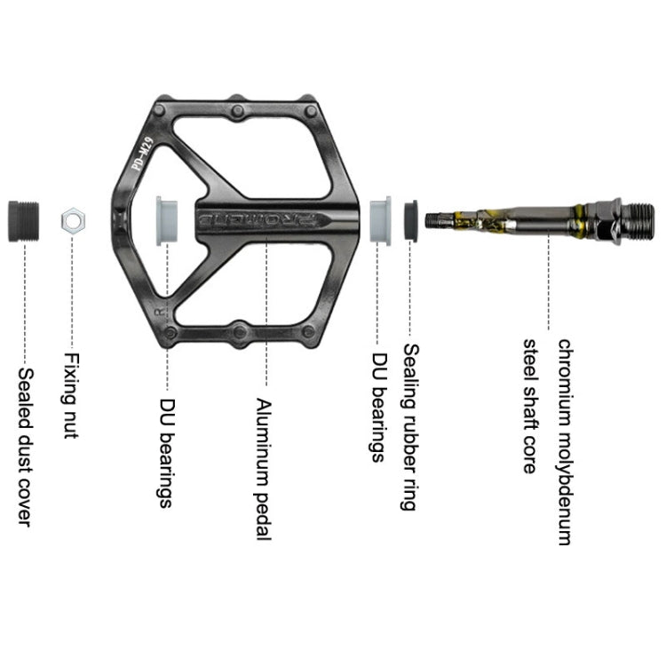 PROMEND PD-M29 1pair DU Bearings Pedal Aluminum Mountain Car Peilin Riding Foot Pedal, PD-M29