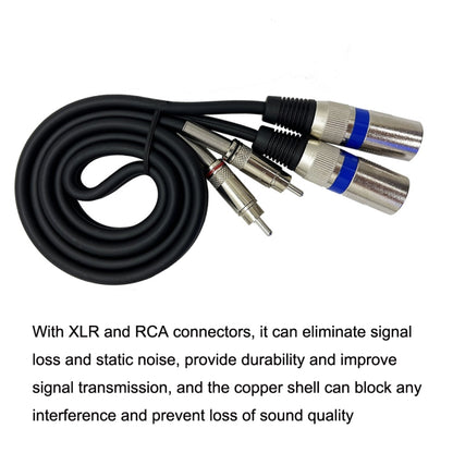 2RCA Male 2XLR Caron Male Speaker Audio Balance Cable, Length:, 0.5m, 1m, 1.5m, 2m, 3m, 5m, 10m, 20m