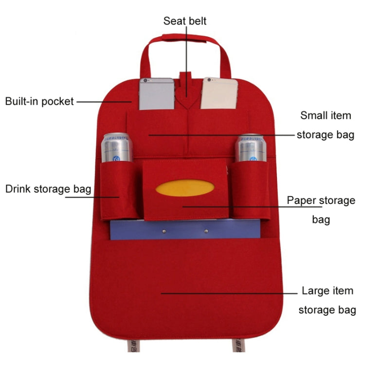 Car Multifunctional Seat Back Storage Hanging Bag, 40x56cm
