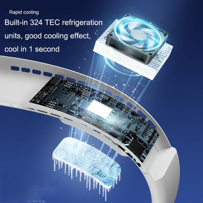 F63 Semiconductor Cooling Hanging Neck Fan USB Silent Outdoor Mini Fan, F63 White, F63 Blue