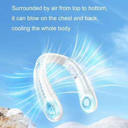 F63 Semiconductor Cooling Hanging Neck Fan USB Silent Outdoor Mini Fan, F63 White, F63 Blue