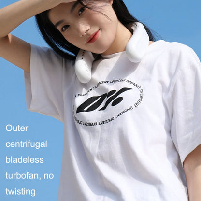 F63 Semiconductor Cooling Hanging Neck Fan USB Silent Outdoor Mini Fan, F63 White, F63 Blue