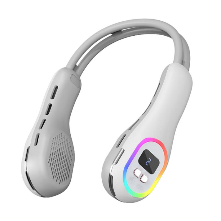 S57 Outdoor Sports RGB Hanging Neck Fan Folding Portable Mini Bladeless USB Fan, S57 Element White, S57 Mint Green, S57 Clove purple