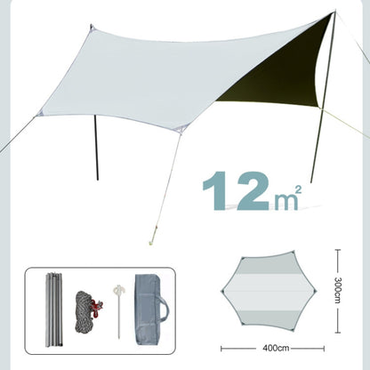 Outdoor Camping Tent, Style:, Vinyl Sunscreen Hexagon 4x3m Sky Blue