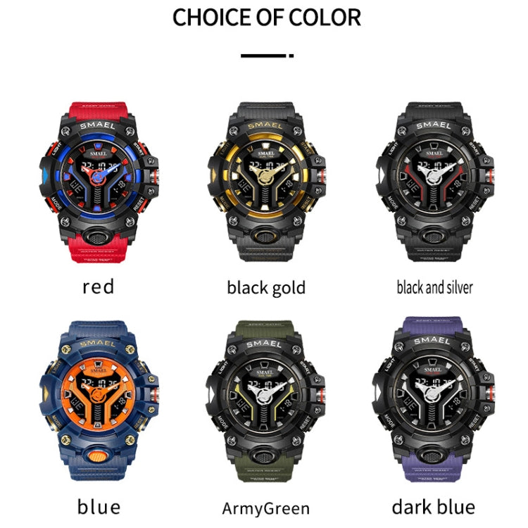 SMAEL 8075 Multi-function Waterproof Night Light Outdoor Watch