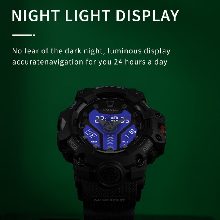 SMAEL 8075 Multi-function Waterproof Night Light Outdoor Watch