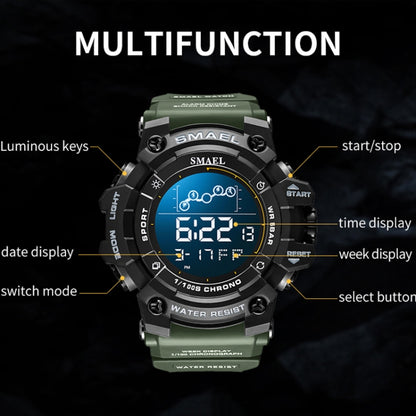 SMAEL 8082 Outdoor Waterproof Sports Multifunctional Luminous Timing Electronic Watch