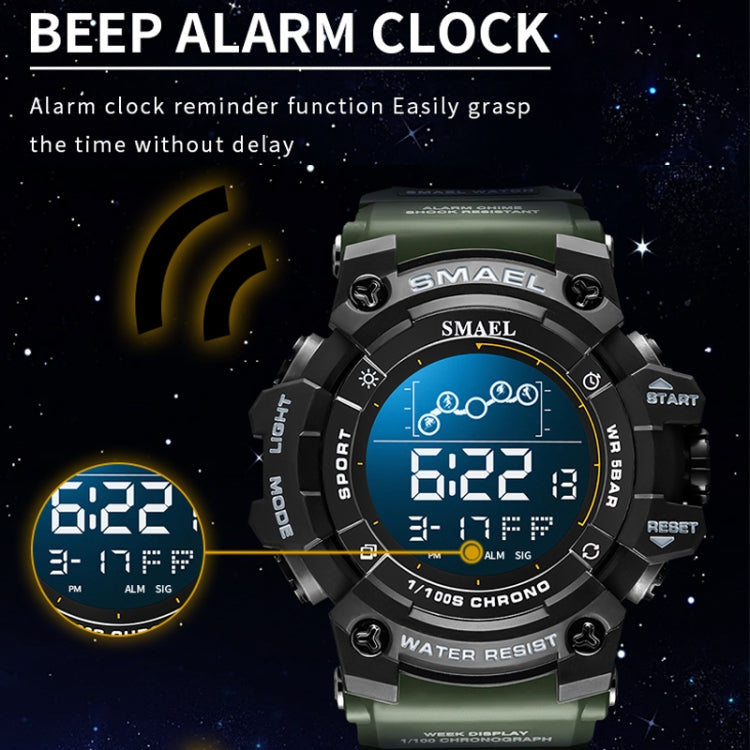 SMAEL 8082 Outdoor Waterproof Sports Multifunctional Luminous Timing Electronic Watch