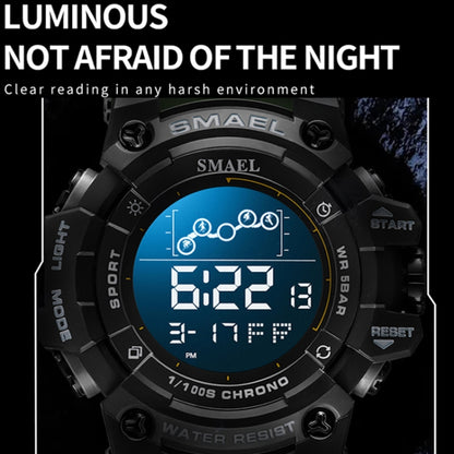 SMAEL 8082 Outdoor Waterproof Sports Multifunctional Luminous Timing Electronic Watch