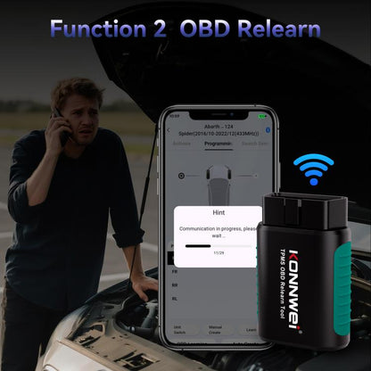 KONNWEI Tire Pressure Monitoring System Connector Supports Bluetooth Version 5.2, TK100+Sensor+OBD