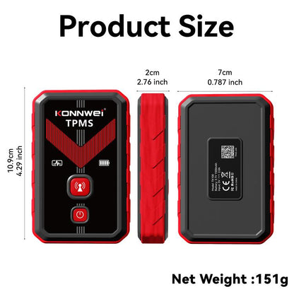 KONNWEI Tire Pressure Monitoring System Connector Supports Bluetooth Version 5.2, TK100+Sensor+OBD
