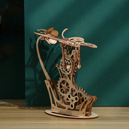 3D Wooden Mechanical Butterfly Hand-Assembled Puzzle Model, Butterfly
