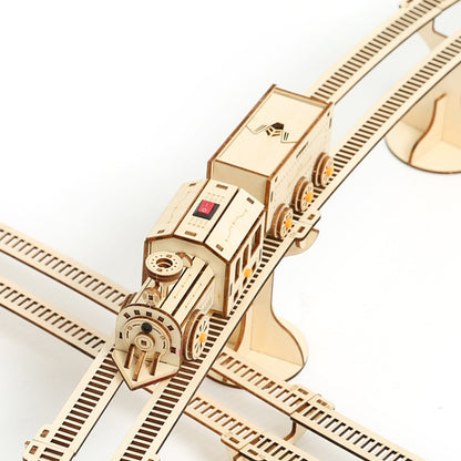 Train Rail Car 3D Wooden Puzzle Model DIY Handmade Ornaments, Train Rail Car