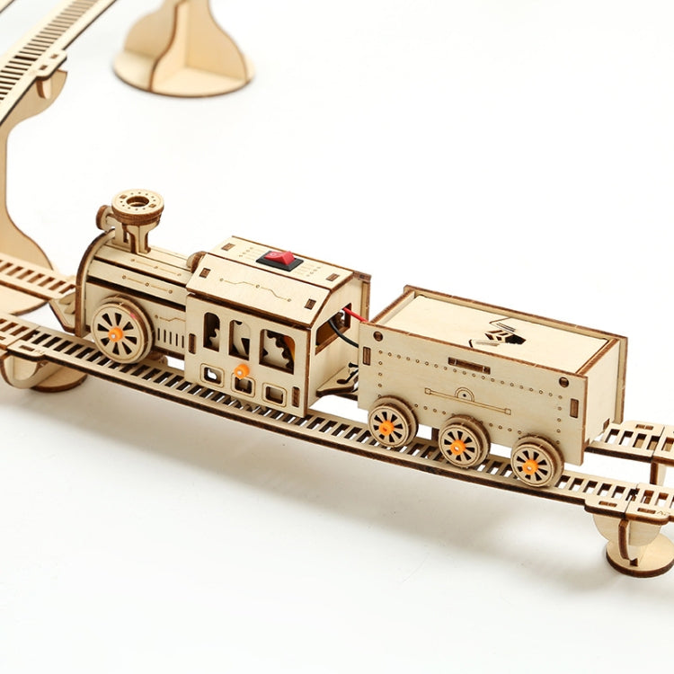 Train Rail Car 3D Wooden Puzzle Model DIY Handmade Ornaments, Train Rail Car