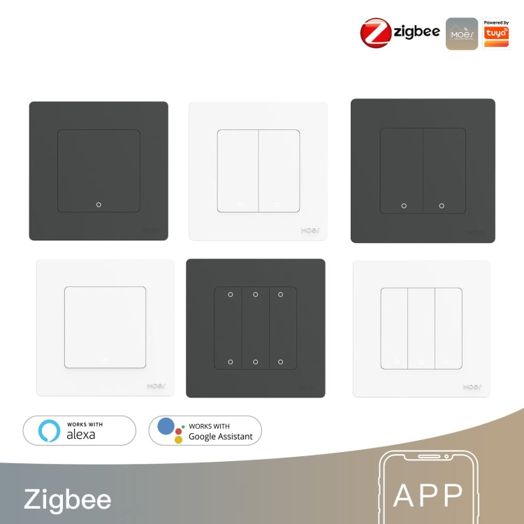 Tuya ZigBee Smart Single-fire Zero-fire Sharing Timing Voice Wall Switch EU Plug, Style:, 1 Way (White), 2 Ways (White), 3  Ways (White), 1 Way (Gray), 2 Ways (Gray), 3 Ways (Gray), 1 Way (White Scene Casual Post), 2 Ways (White Scene Casual Post)