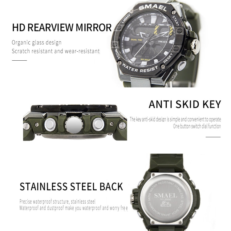 SMAEL 8066 Outdoor Electronic Sports Watch Alloy Colorful Multifunctional Men Watch