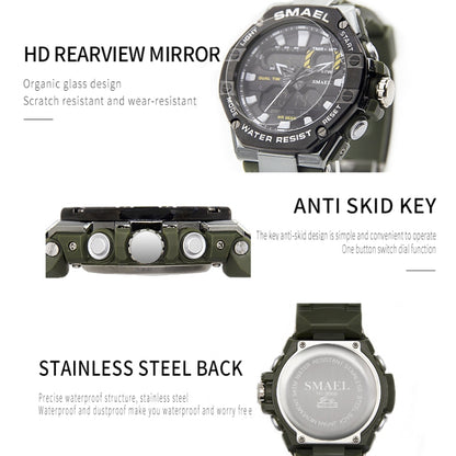 SMAEL 8066 Outdoor Electronic Sports Watch Alloy Colorful Multifunctional Men Watch