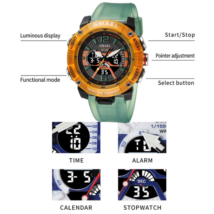 SMAEL 8058 Outdoor Sports Multifunctional Waterproof Electronics Watch
