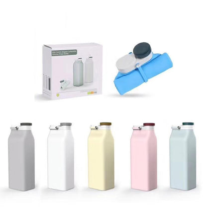 Outdoor Sports Portable Silicone Folding Water Cup Minimalist Travel Large Capacity Milk Bottle, 600ml