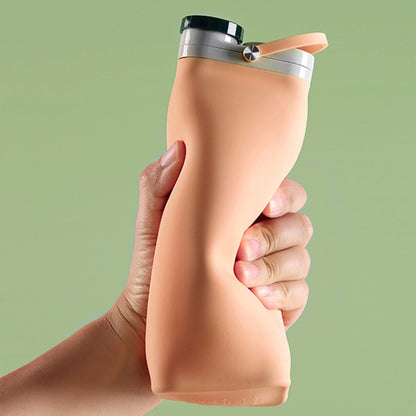 Outdoor Sports Portable Silicone Folding Water Cup Minimalist Travel Large Capacity Milk Bottle, 600ml