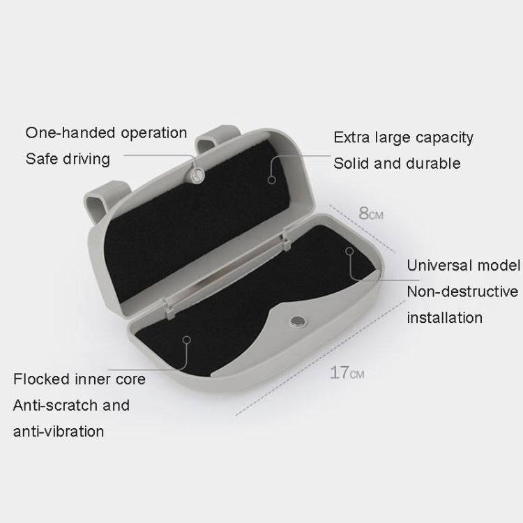 Multifunctional Car Glasses Box Car Sunshine Board Tickets Glasses Clamp, Back Double Snap Black, Back Double Snap Grey